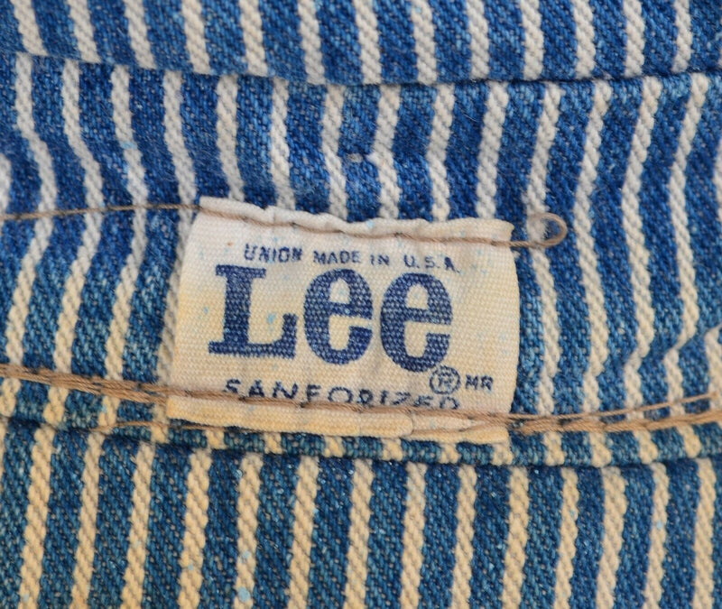 Vtg 40s Lee Sanforized Hickory Stripe Union Made Distressed Railroad Hat