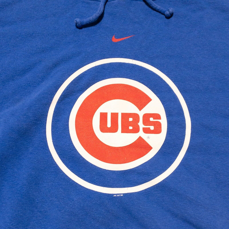 Chicago Cubs Hoodie Men's 2XL Nike Team Center Swoosh Blue Pullover Sweatshirt