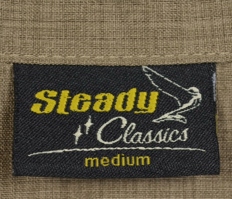 Steady Classics Men's Medium Panel Bowling Retro Vintage Hawaiian Camp Shirt