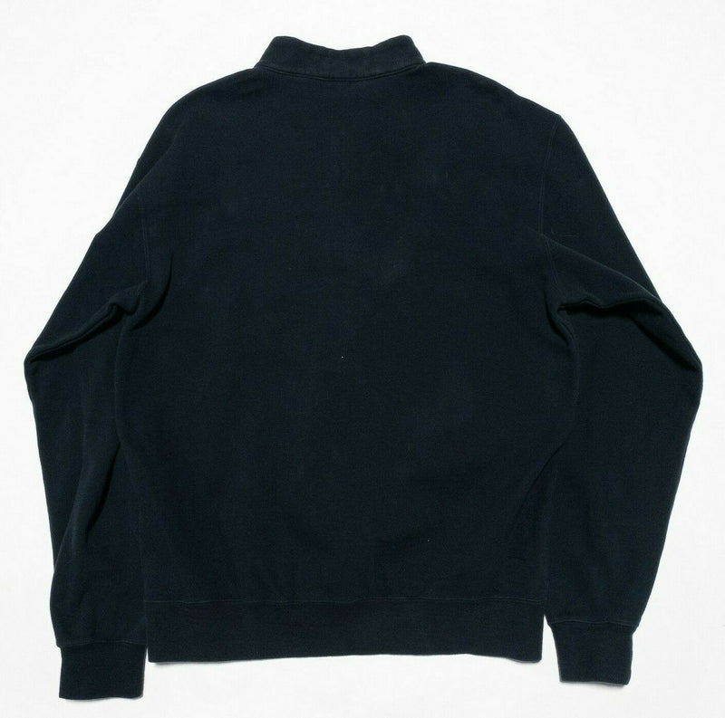 Peter Millar Crown Sport 1/4 Zip Solid Black Pullover Golf Sweatshirt Men Medium