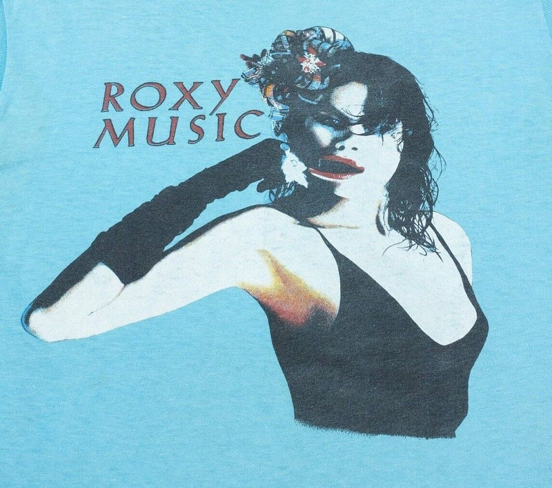 Roxy Music T-Shirt Vintage Large Men's 1983 The High Road Blue Tank Bryan Ferry