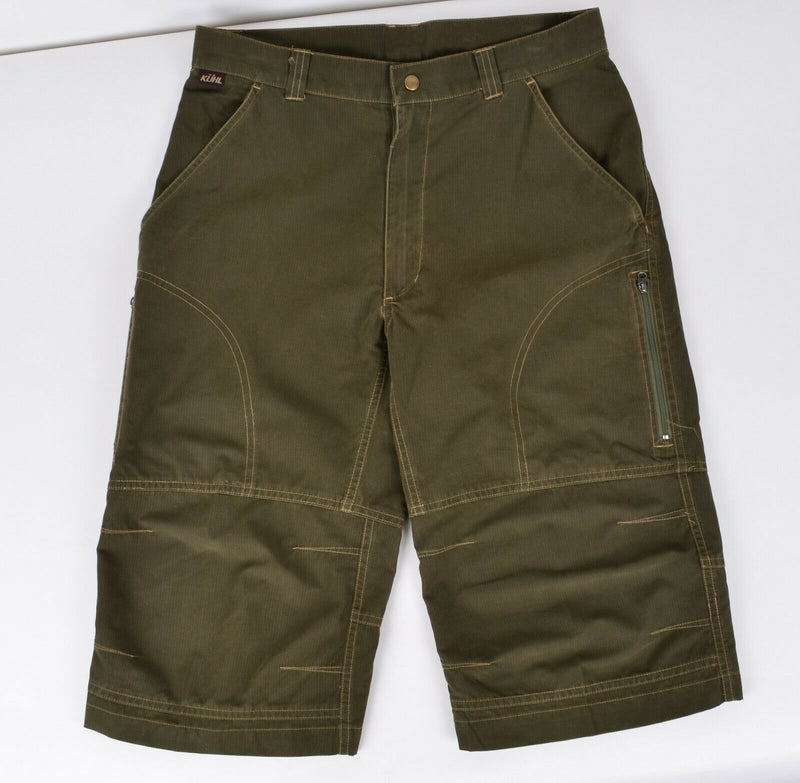 Kuhl Dry Men's Sz 30 Green Evaporative Hiking Outdoor Cargo Long Shorts