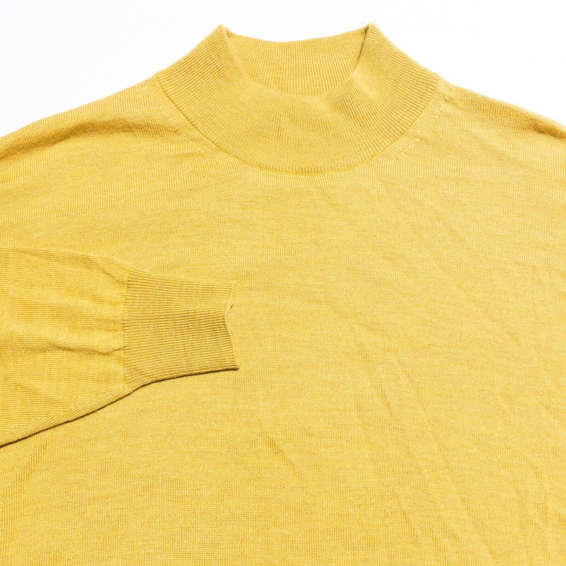 Peter Millar Sweater Men's XL Wool Cashmere Silk Blend Turtleneck Golden Yellow
