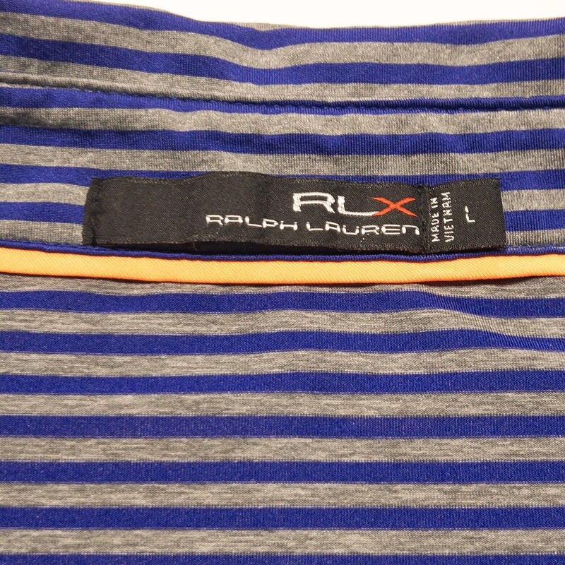 RLX Ralph Lauren Golf Polo Large Men's US Open Erin Hills Purple Stripe Wicking