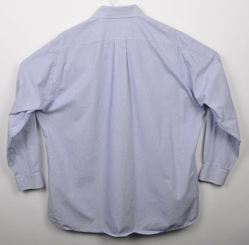 Gitman Bros Men's 17.5-34 Blue White Check Vintage USA Button-Down Shirt