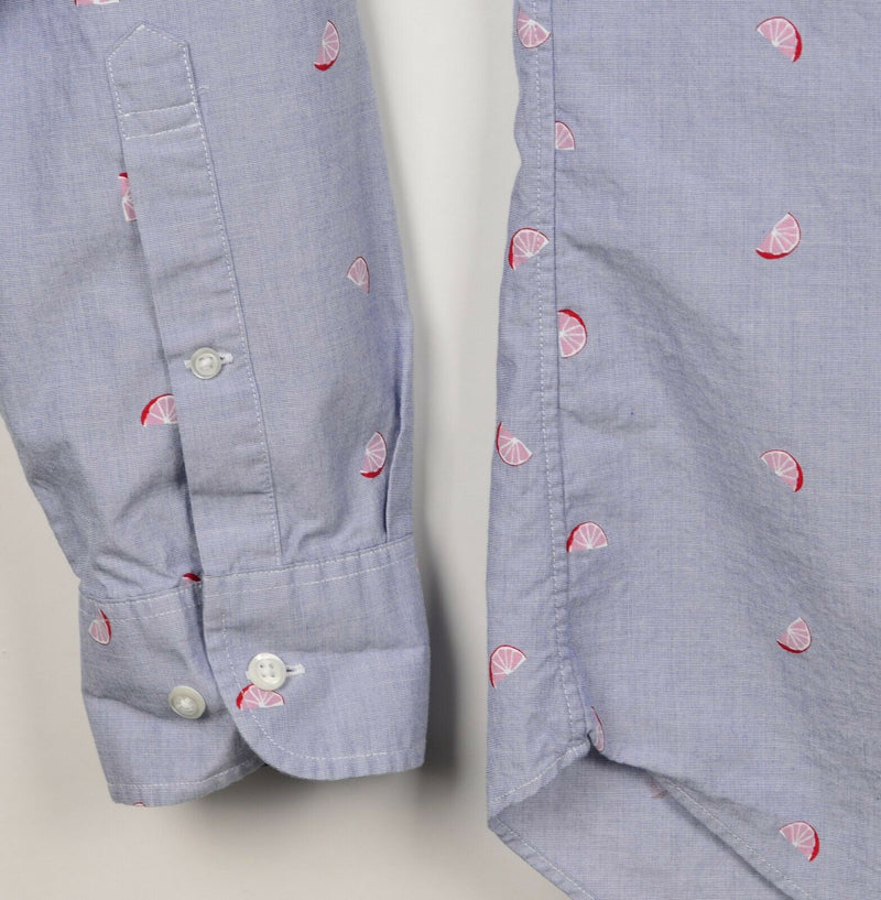 Bonobos Men's XL Slim Fit Fruit Pattern Blue Long Sleeve Button-Down Shirt