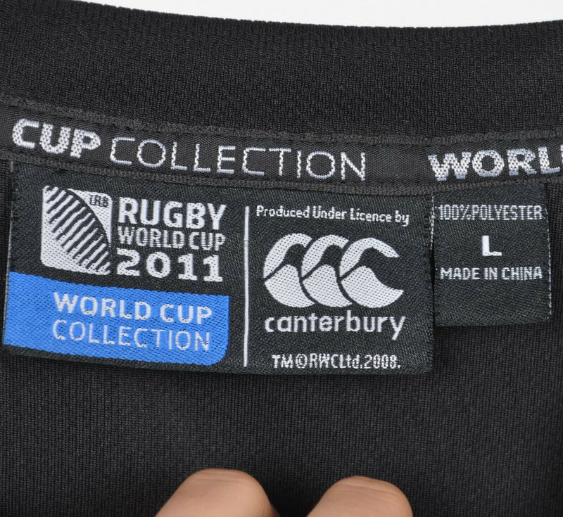 Canterbury Men's Large Rugby World Cup 2011 New Zealand Black Crewneck Jersey