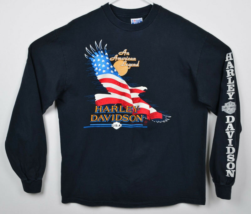 Vintage 1989 Harley-Davidson Men's XL Eagle American Legend Long Sleeve T-Shirt