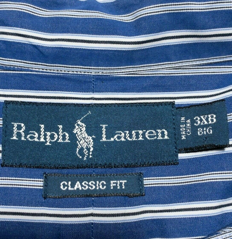 Polo Ralph Lauren Men's 3XB Big Classic Fit Blue Striped Button-Down Shirt