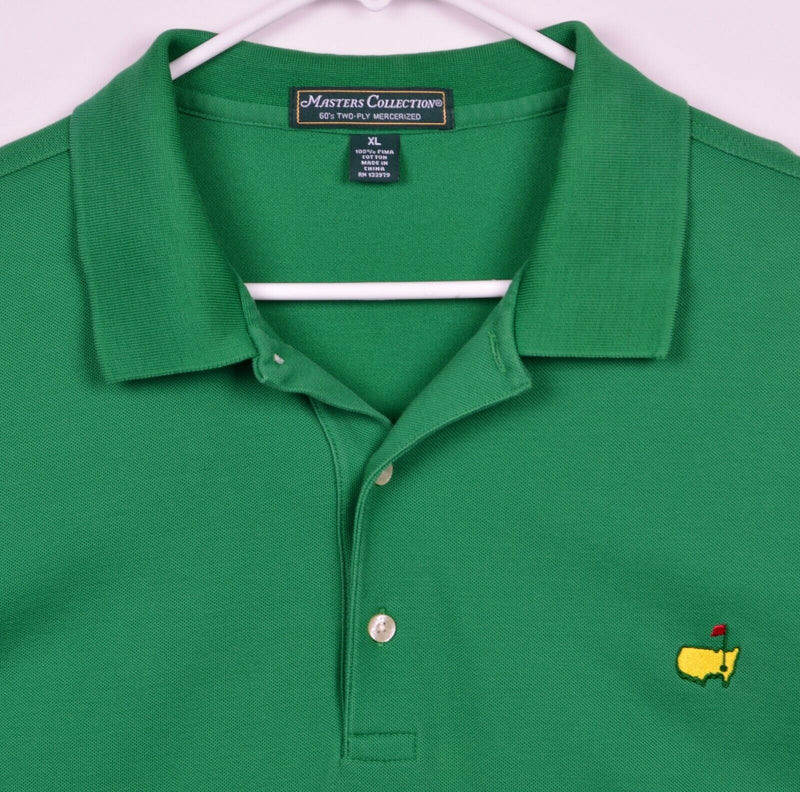 Masters Collection Men's Sz XL Solid Green Masters Logo Golf Polo Shirt