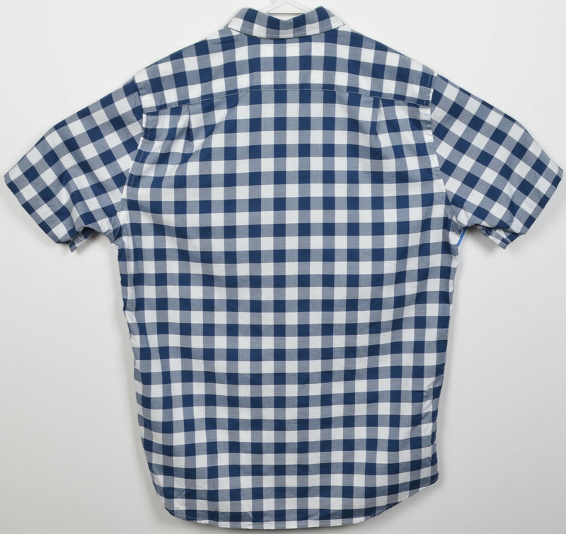 Southern Tide Men's Small Classic Fit Navy Blue Gingham Cotton Spandex Shirt