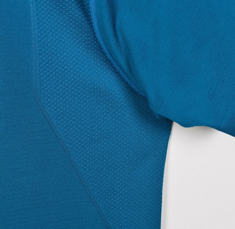 Lululemon Men's Medium Solid Blue Athleisure Stretch Wicking S/S Polo Shirt