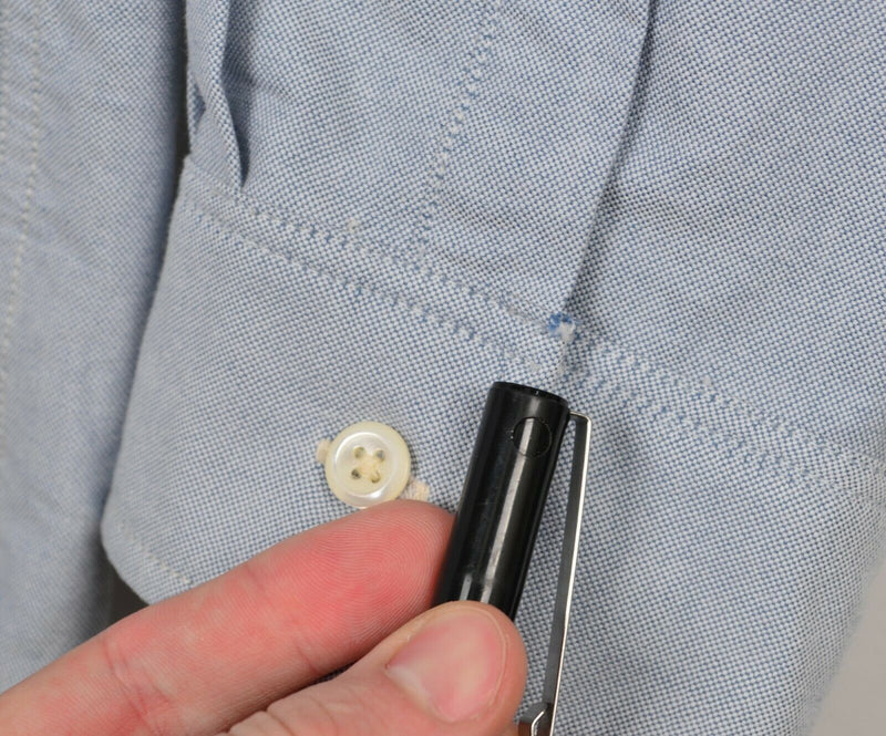 Outerknown Men's Sz XL Light Blue Embroidered Logo Button-Down Shirt