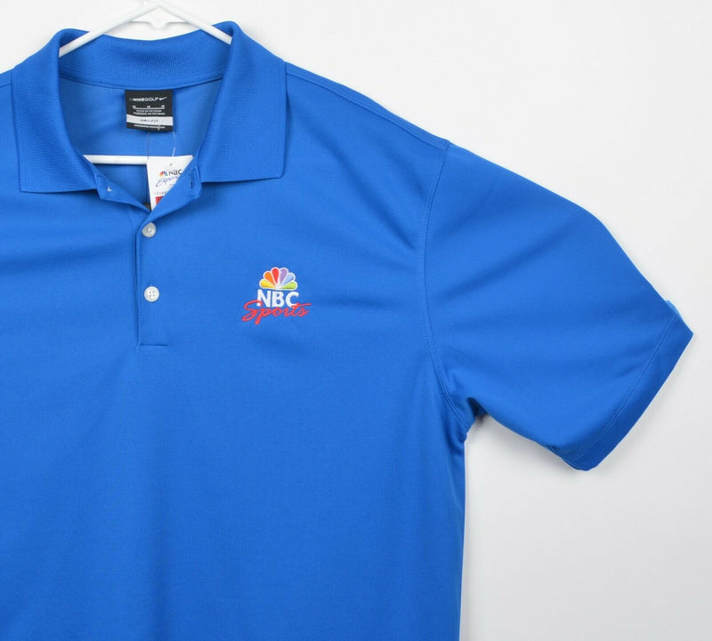 Nike Golf Men's Sz Medium NBC Sports Blue Dri-Fit Golf Polo Shirt NWT