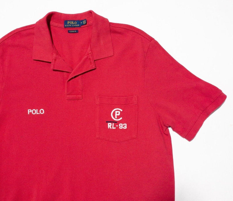 Polo Ralph Lauren CP RL-93 Shirt Men's Medium Classic Fit Red Polo Vintage 90s