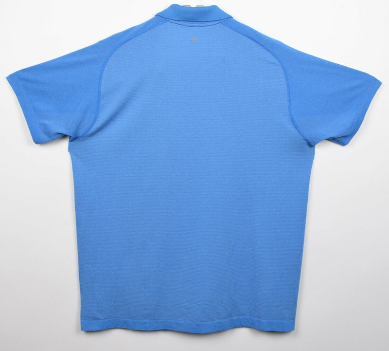 Lululemon Men's Sz 2XL Heather Blue Short Sleeve Athleisure Polo Shirt