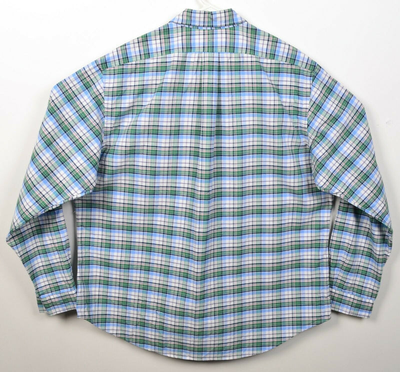 Polo Ralph Lauren Men's 2XL Green Blue Plaid Pink Pony Classic Button-Down Shirt