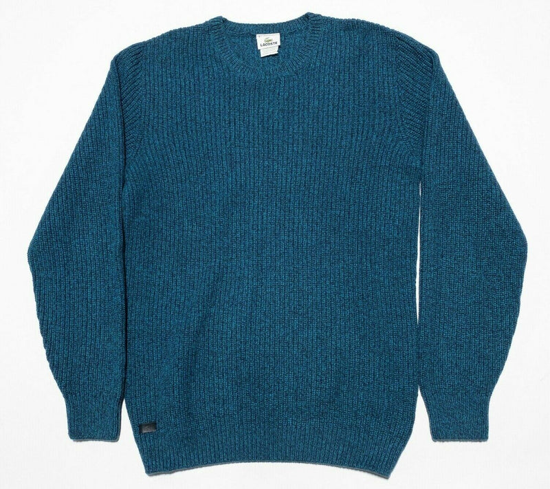 Lacoste Sweater Men's 4 (Medium) Cotton Cashmere Blend Teal Blue France Knit