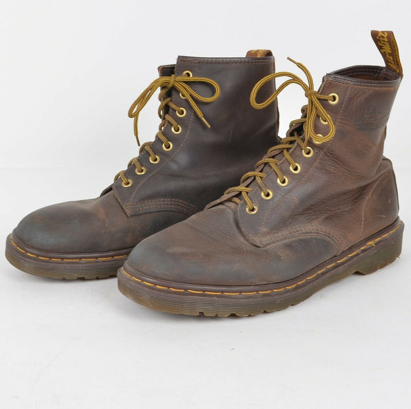 Vintage Dr Doc Martens Men's Sz 10? Air Wair Brown Leather England Combat Boots