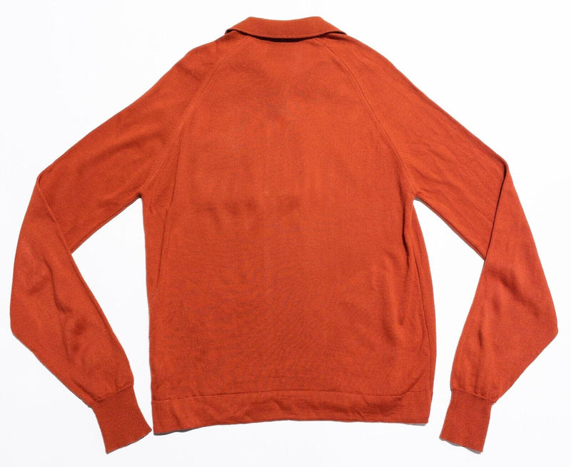 Vintage 70s Puritan Knit Polo Men's Large Long Sleeve Match-Ups Ban Lon Orange