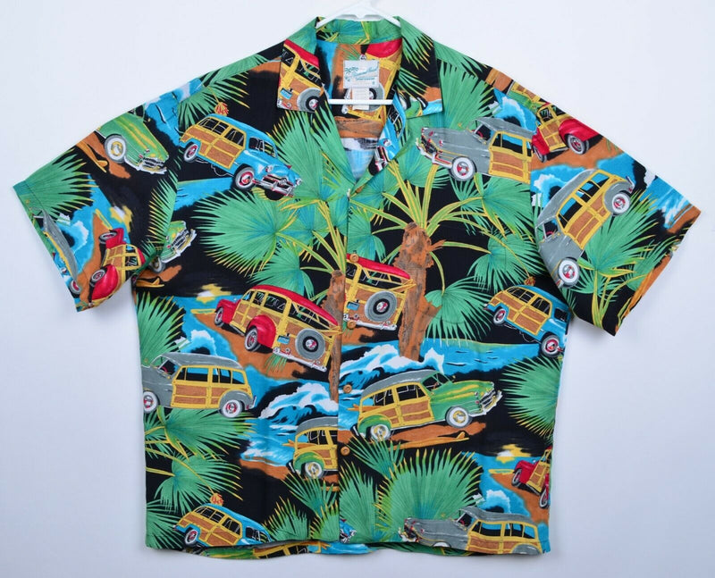 Diamond Head Men's Sz Large 100% Rayon Woodie Wagons Hawaiian Shirt