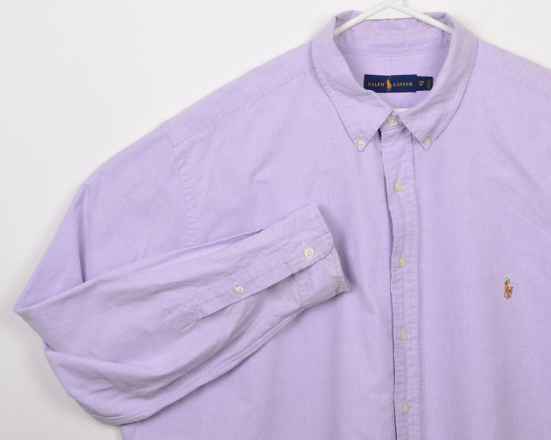 Polo Ralph Lauren Men 2XB 2XL Big Solid Lavender Purple Oxford Button-Down Shirt