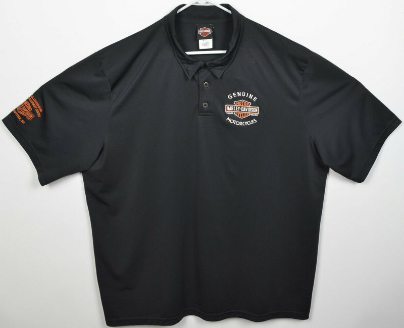 Harley-Davidson Men's 3XL Black Logo Polyester Wicking Stretch Golf Polo Shirt