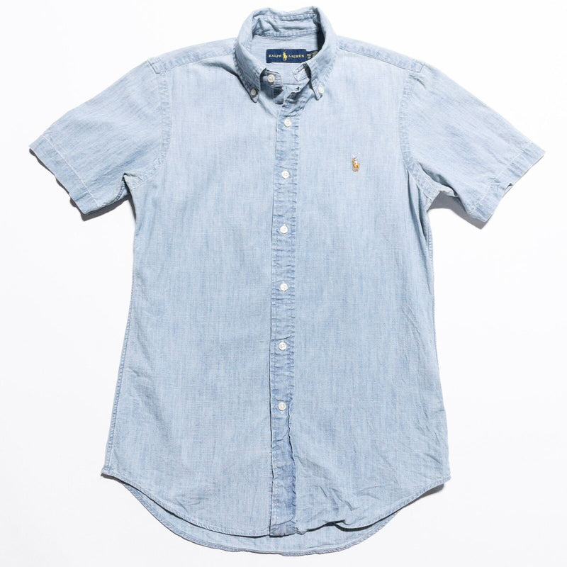 Polo Ralph Lauren Chambray Shirt Men's XS Button-Down Indigo Blue Denim Style