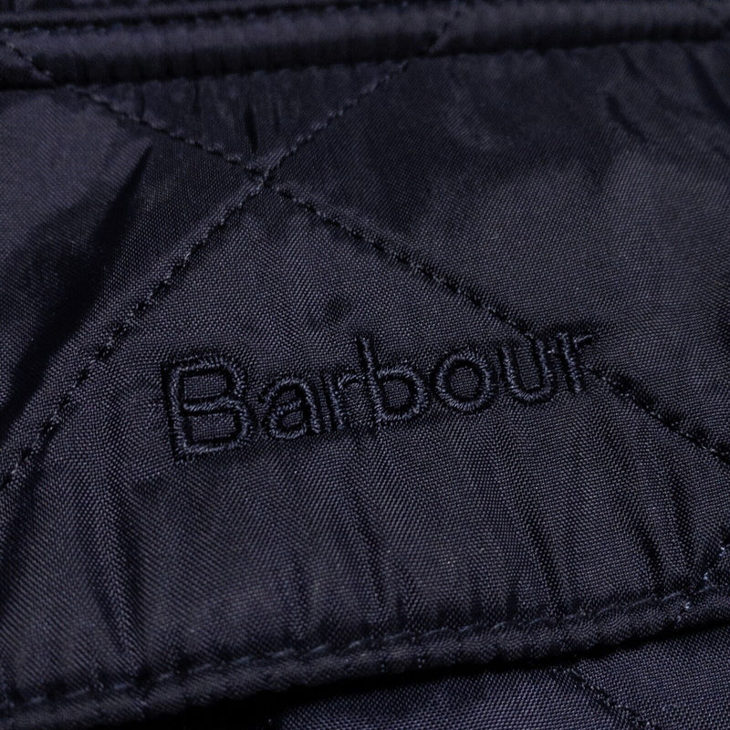 Barbour Quilted Jacket Men's Large Ariel Polarquilt Fleece Lined Zip Navy Blue
