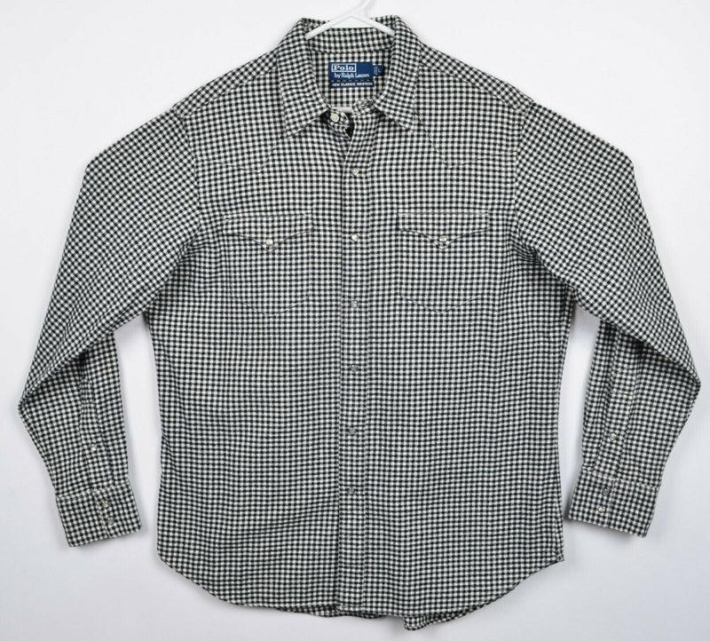 Polo Ralph Lauren Men's Large Pearl Snap Check New Classic Western Flannel Shirt