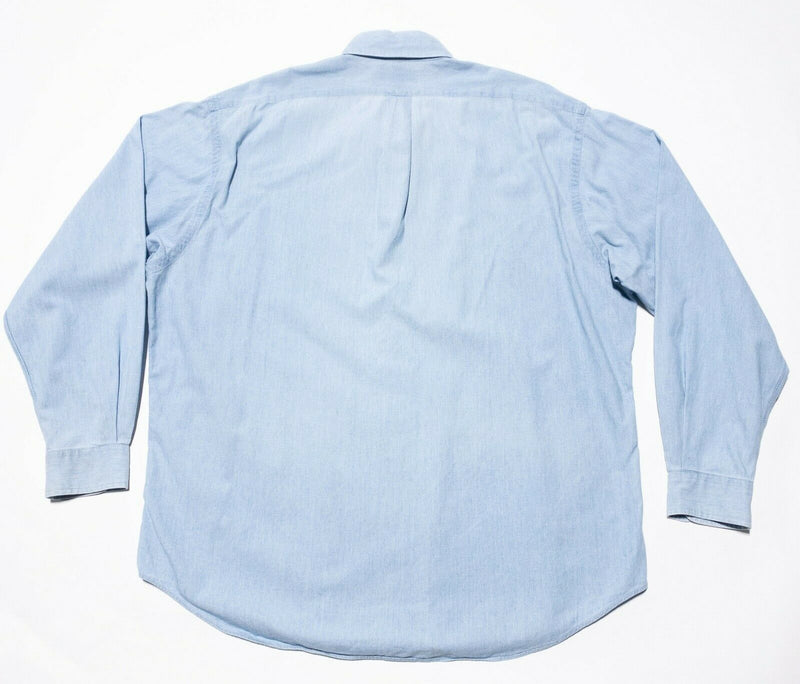 Polo Ralph Lauren Blaire Chambray Shirt Vintage 90s Light Blue Big Men's XL