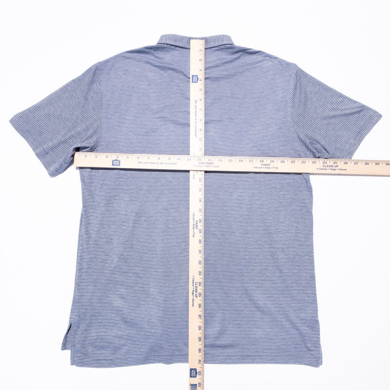 Peter Millar Featherweight Polo Shirt Men's Fits Large/XL Blue Stripe Pinehurst