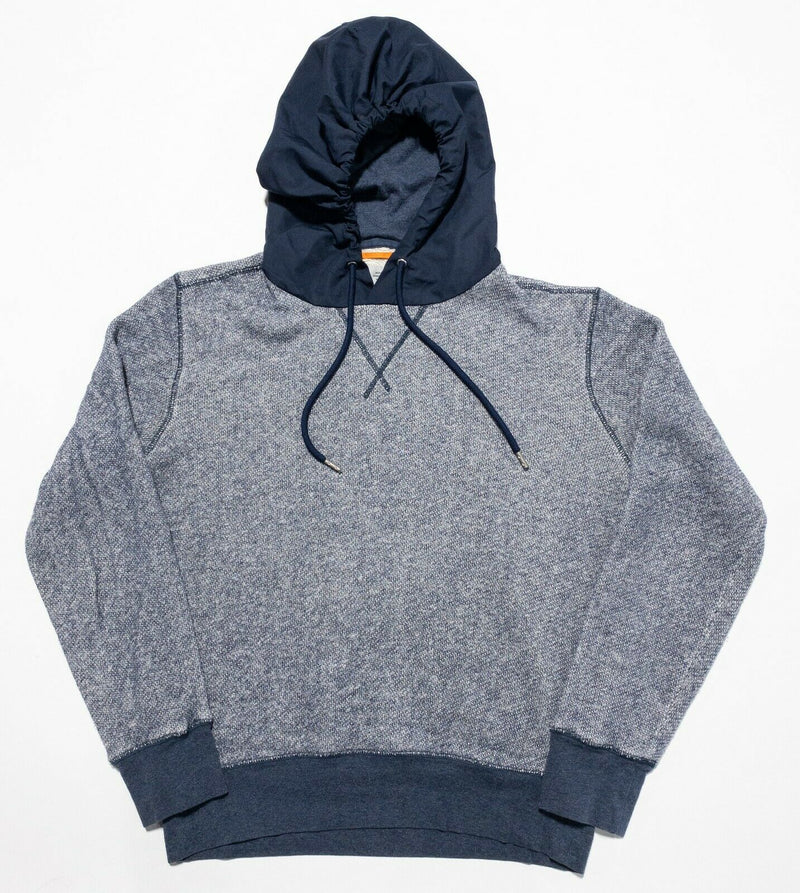 Jack Spade Men's Small Blue/Gray Sherpa Lined Knit Pullover Hooded Sweatshirt