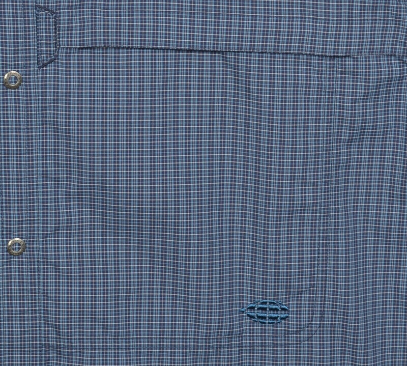 ExOfficio Men's 2XL Vented Snap-Front Blue Plaid Fishing Travel Hiking L/S Shirt