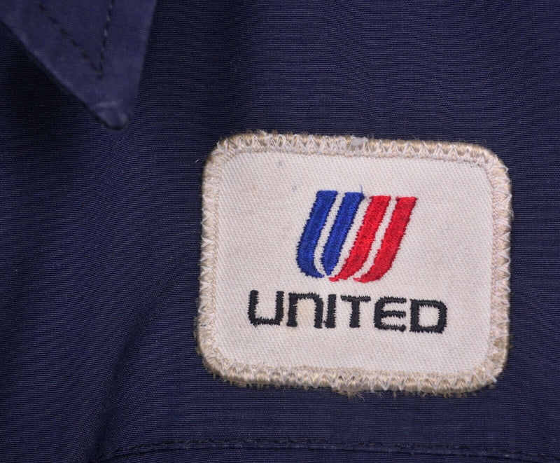 Vtg 80s United Airlines Men's Sz Medium Ground Crew Maintenance Navy Blue Jacket