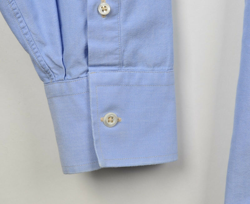 Billy Reid Men's XL Standard Cut Solid Blue Long Sleeve Button-Down Shirt