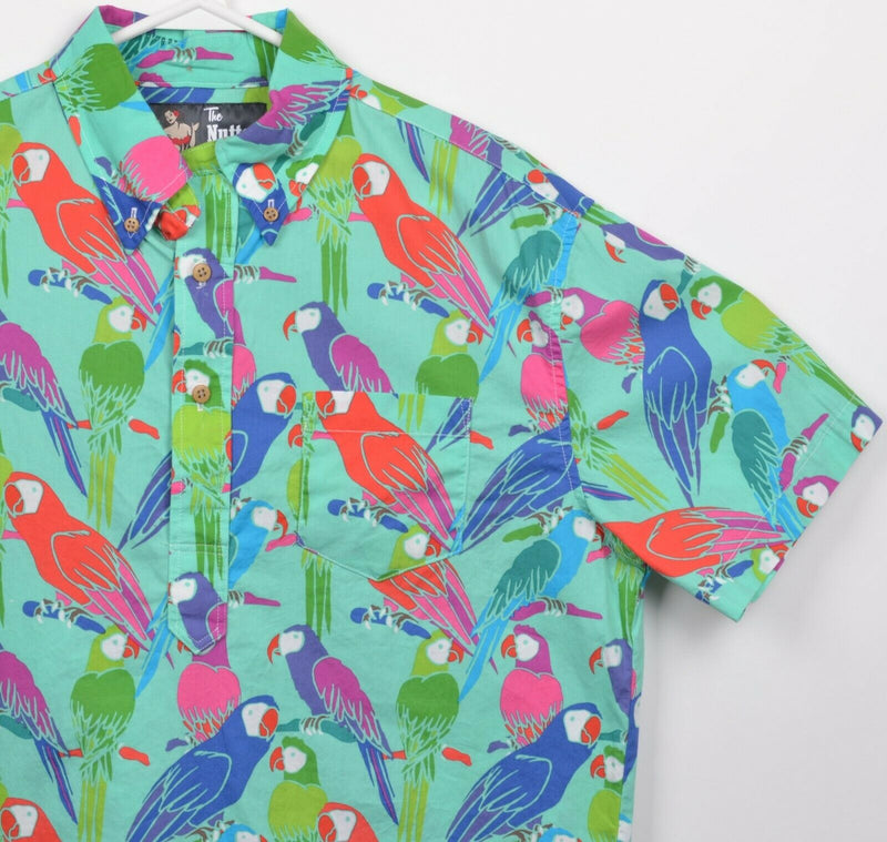 Chubbies The Nutter Men's Medium Parrot Bird Bright Popover Button-Front Shirt