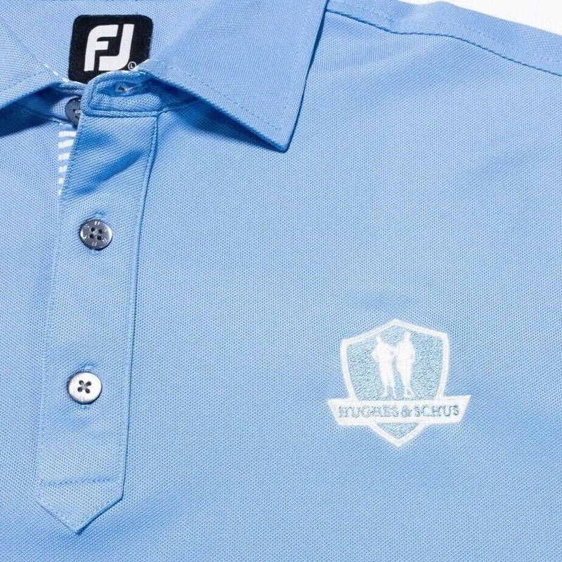 FootJoy Golf Shirt Large Men's Polo Solid Light Blue Wicking Performance Stretch