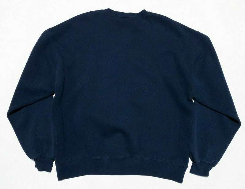 Russell Athletic Vintage 90s Crewneck Sweatshirt Navy Blue Blank Men's Large