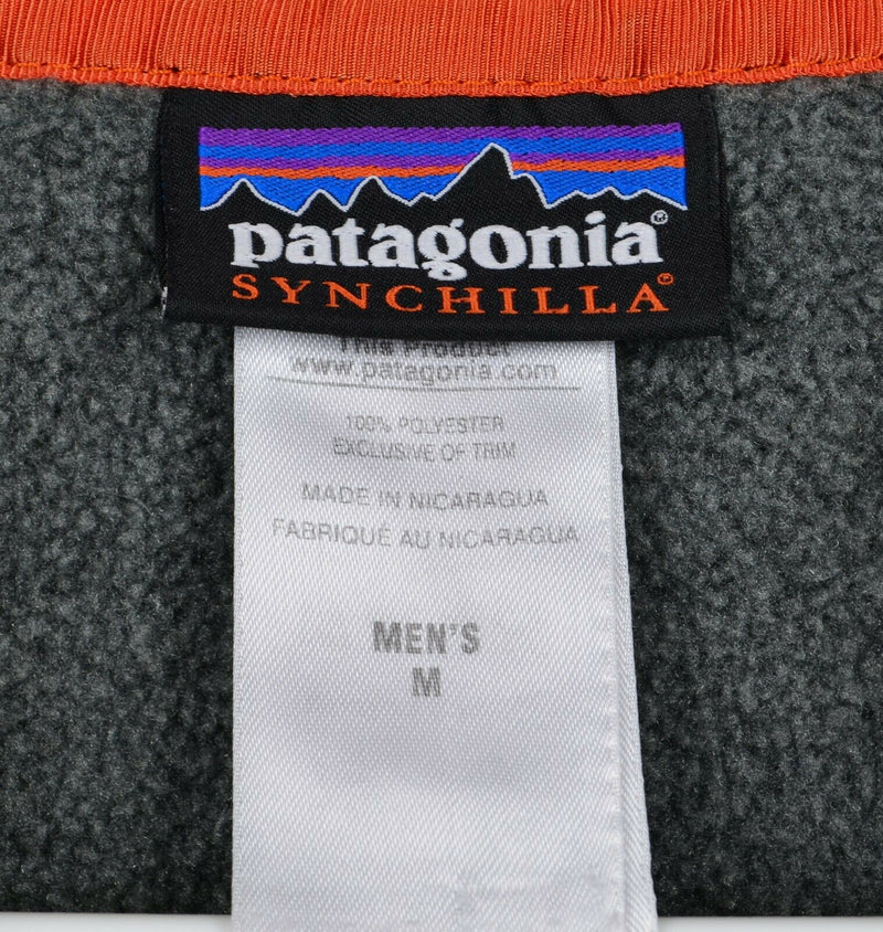 Patagonia Synchilla Men's Medium Snap-T Nickel Teal Gray Fleece Jacket