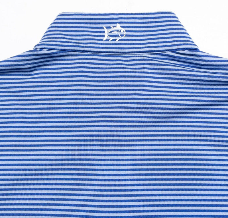 Southern Tide 1/4 Zip Men's Large Pullover Wicking Stretch Blue Stripe Preppy