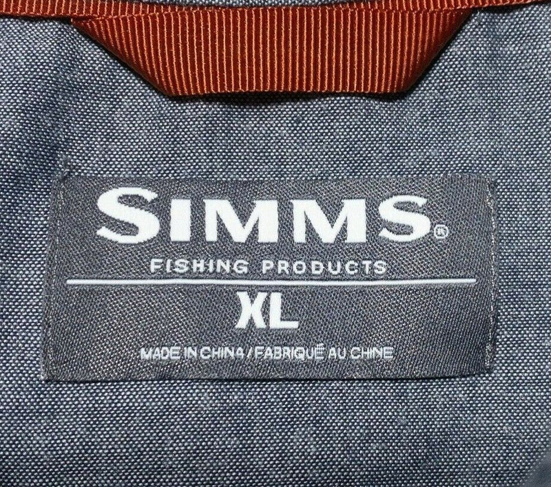 Simms Fishing Pearl Snap Long Sleeve Shirt Gray Rockabilly Men's XL