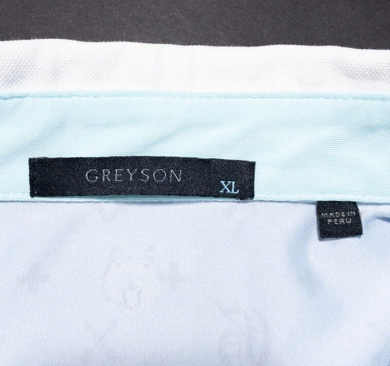 Greyson Golf XL Men's Polo Shirt Wicking Wolf Arrows Print All Over Light Blue