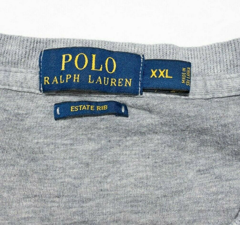 Polo Ralph Lauren Estate Rib Crew Neck Sweater Heather Gray Pullover Men's 2XL