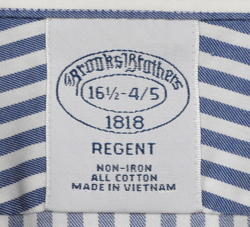 Brooks Brothers Men's 16.5-4/5 Non-Iron Blue Striped Spread Regent Dress Shirt