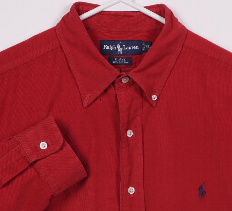Polo Ralph Lauren Men's XL Corduroy Solid Red Blake Vintage Button-Down Shirt
