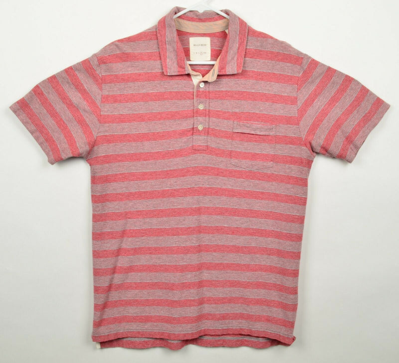 Billy Reid Men's Sz XL Red Striped Pocket Polo Shirt