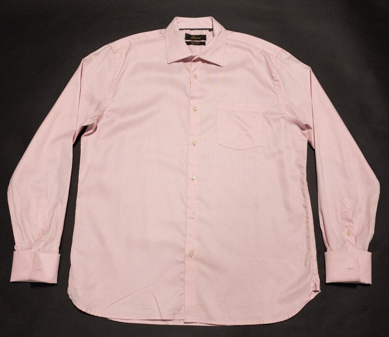 Brioni Shirt 17 Men's French Cuff Dress Shirt Light Pink Long Sleeve Formal