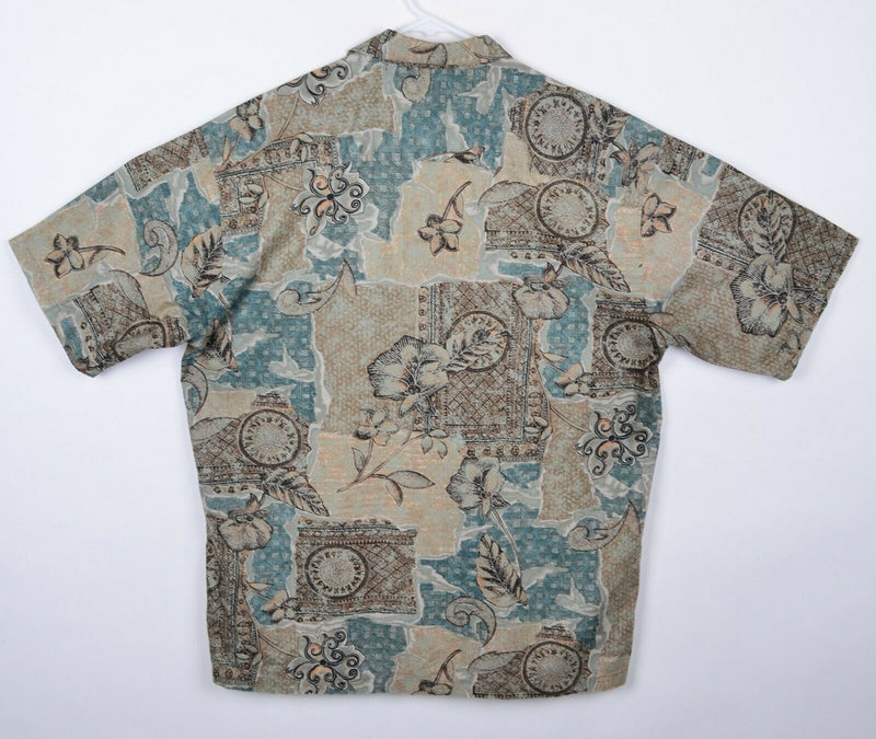 Tori Richard Men's Sz Large 100% Cotton Lawn Floral Hawaiian Aloha Shirt