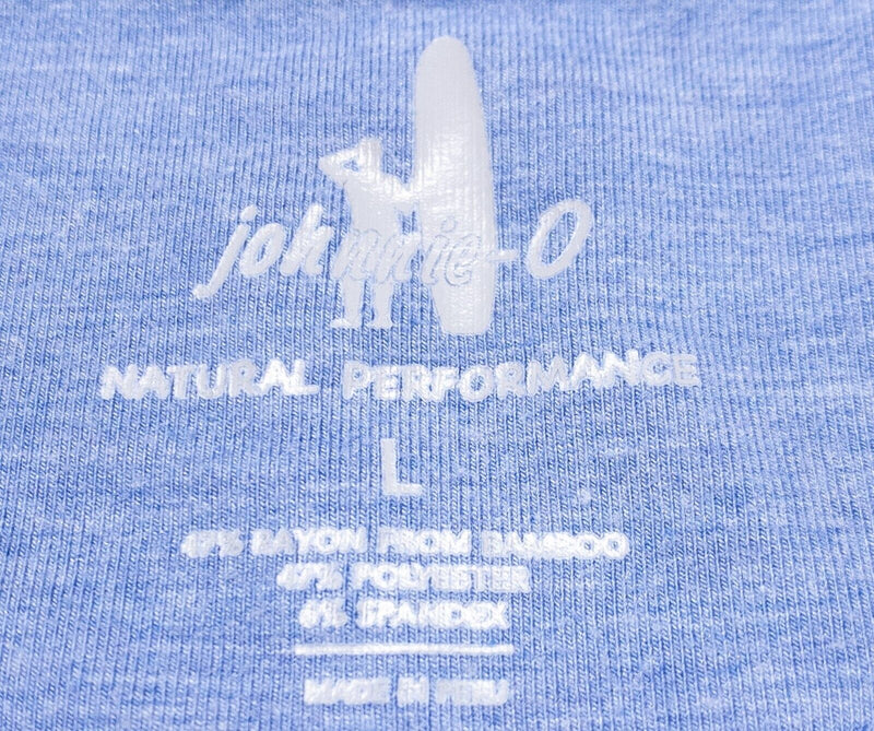 Johnnie-O 1/4 Zip Men's Large Bamboo Natural Performance Blue Stretch Pullover